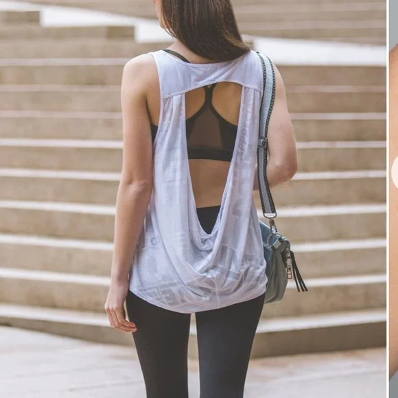 Lululemon Next To Nothing Tank Exploded Manifesto Pop Block Burnout White - Picture 1 of 11